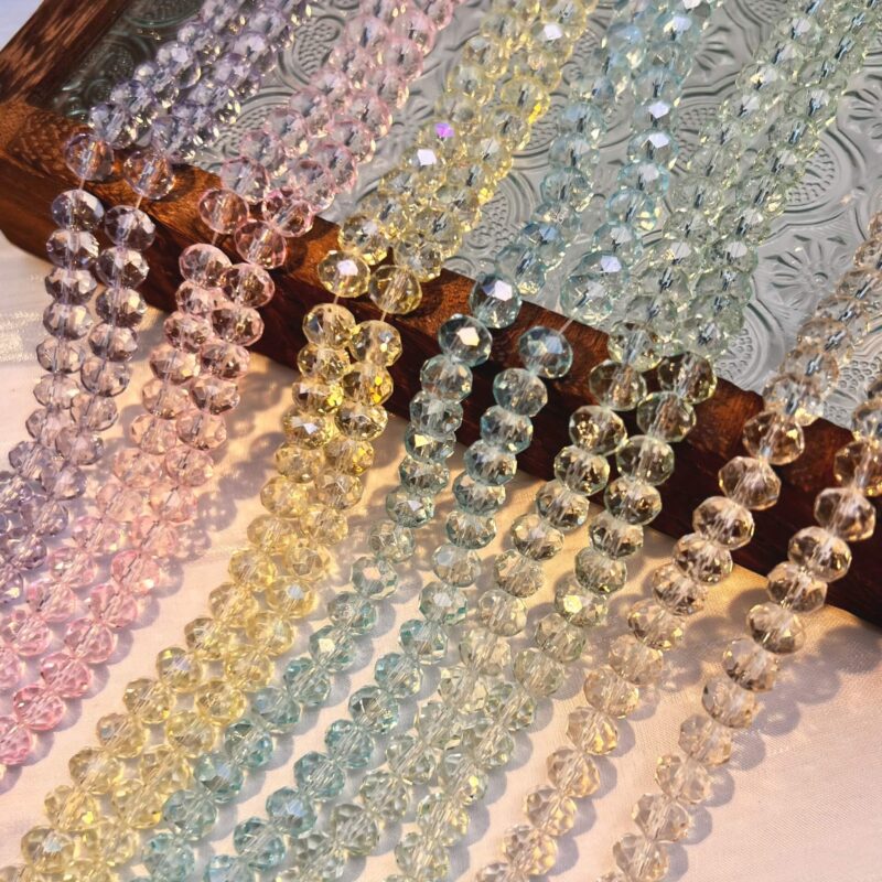 180pcs 8mm Quadrilateral Sparkling Crystal Glass Beads Wholesale Flat Loose Bead show