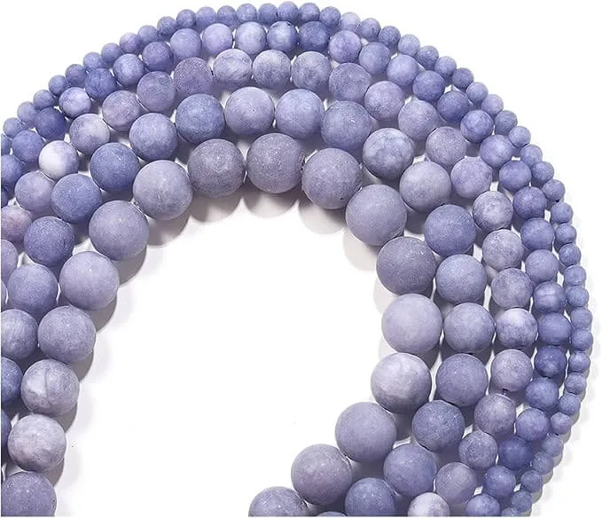 46810mm Purple Chalcedony Stone Loose Spacer Beads Matte Frosted