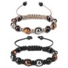 Triple Protection Bracelet-Tiger Eye Black Obsidian and Hematite Beads for Man and Women