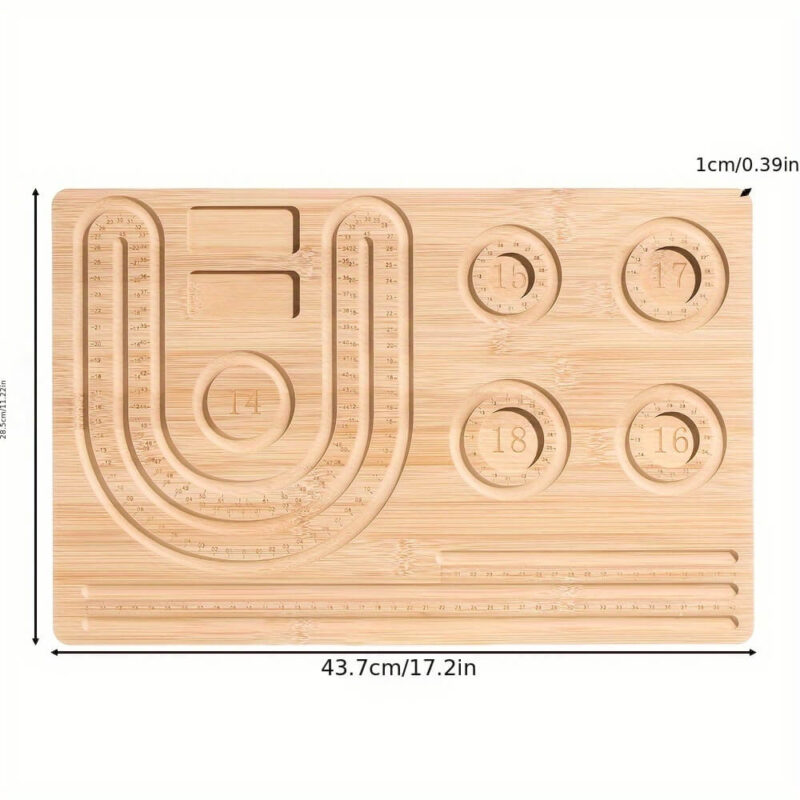 Wooden Jewelry Organization DIY Bead Board with Measuring Tools Bamboo Beading Tray -4