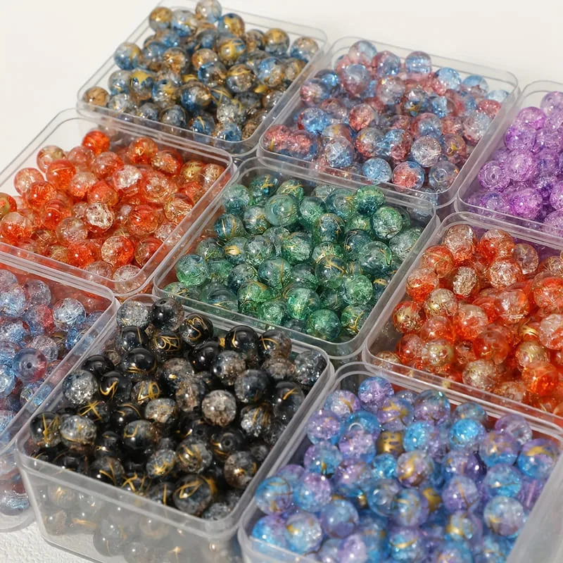 10mm Sparkling Round Crackle Glass Beads Wholesale