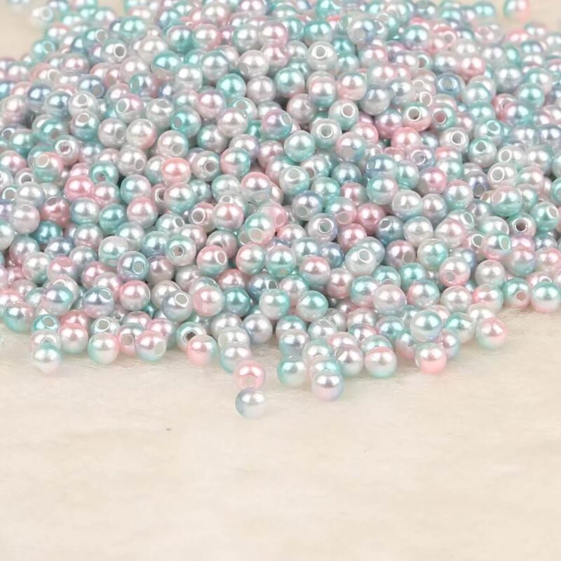 Gorgeous Loose Beads Wholesale Crafting for Jewellery, Phone Charms 4mm White Green Light Pink