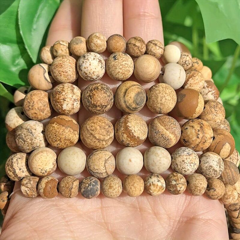 Matte Picture Natural Jasper Beads Wholesale Gemstone Beads in Bulk 2