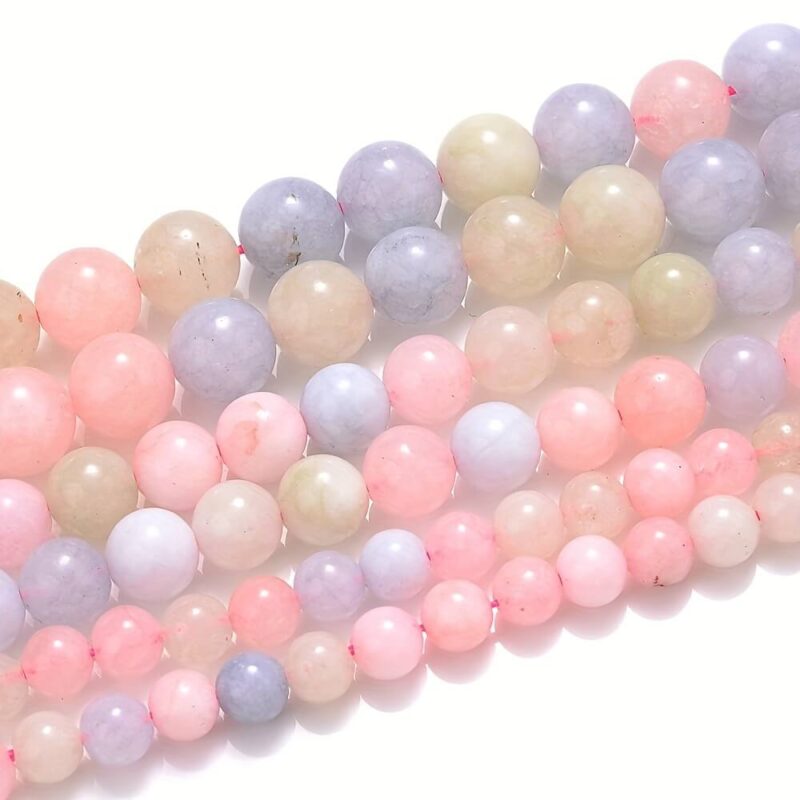 Round Shaped Natural Colorful Morganite Bracelet Beads Crystals Wholesale 5