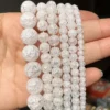 White Cracked Crystal Beads Natural Crystal Stone Beads for Jewelry Gift Making