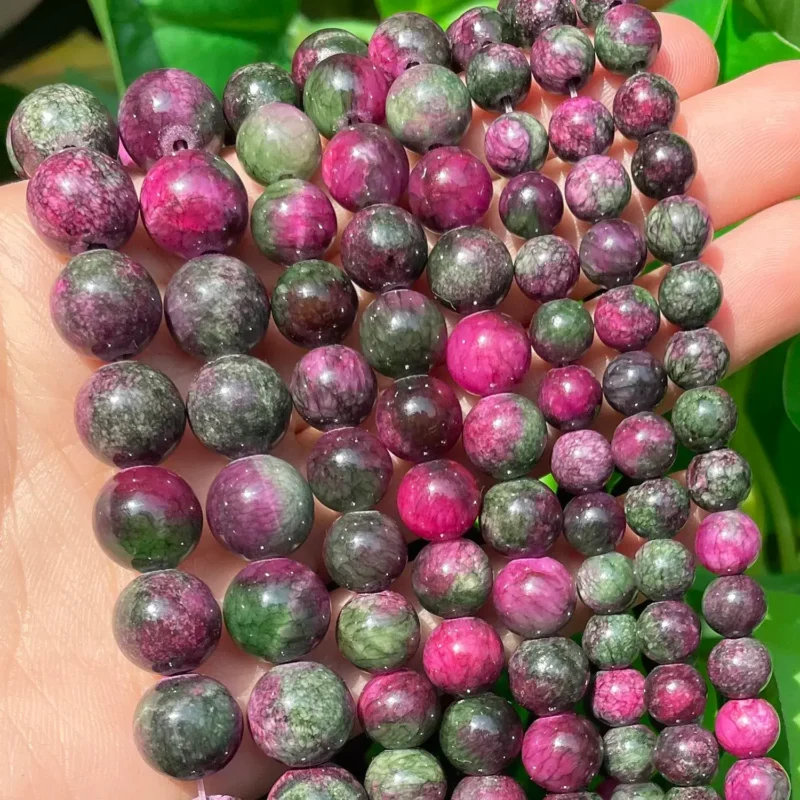 Wholesale Jade Jewelry Beads Tourmaline Chalcedony Bulk Crystals for Jewelry Making 2