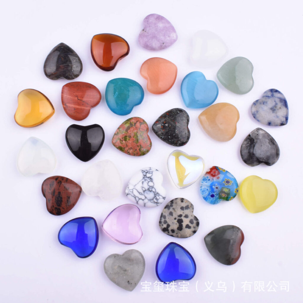 15mm Faceted Heart Shaped Gemstone Beads Decorative Beads 20Pcs show 5