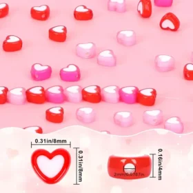 300pcs Heart Shaped Pony Beads Bulk for Necklace Bracelets Earrings DIY Crafts Supplies 3