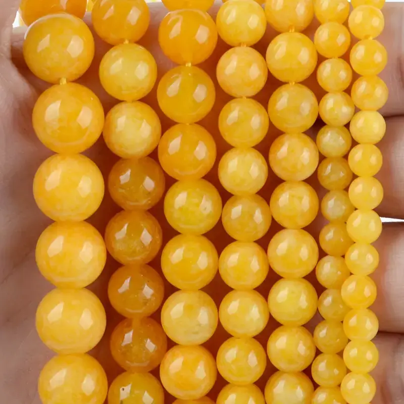 7A Yellow Agate Beads Round Gemstone Beads Wholesale  (3)