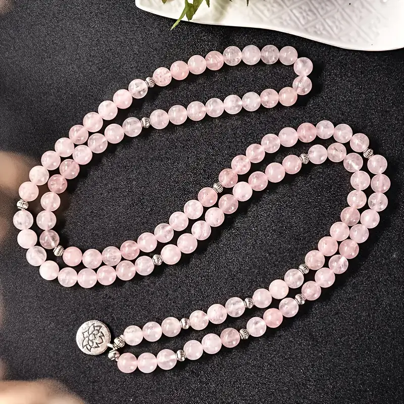 8MM 108 Mala Rose Quartz Beads Bracelets Wholesale  (7)