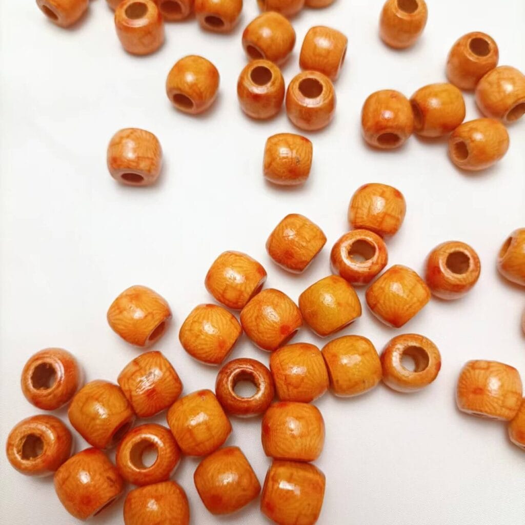 100 Pcs Mixed Craft Wood Beads Vintage Style Various Patterns for Jewelry Making Style B