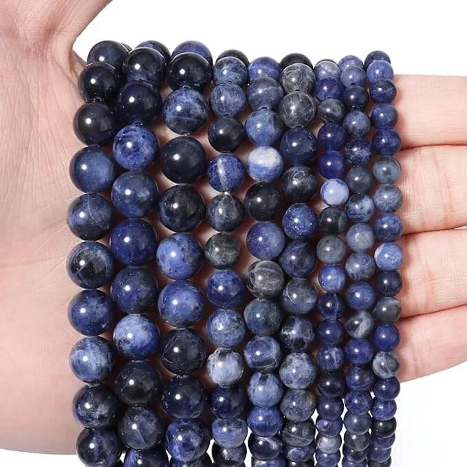 Round Shaped Natural blue sodalite beads Loose Stone Beads Wholesale