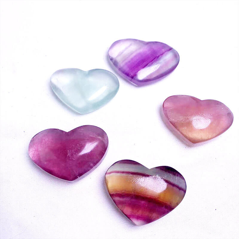 3-4cm Rainbow Fluorite Heart Wholesale (5)