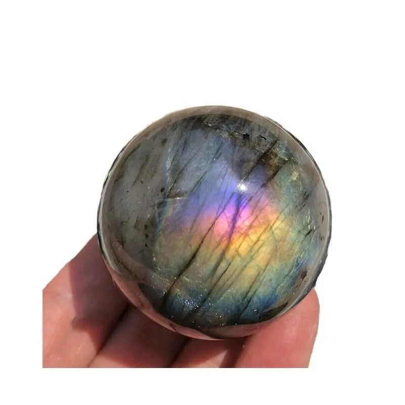 ⁦Polished Crystal Labradorite Sphere Wholesale ⁩ - الصورة ⁦3⁩