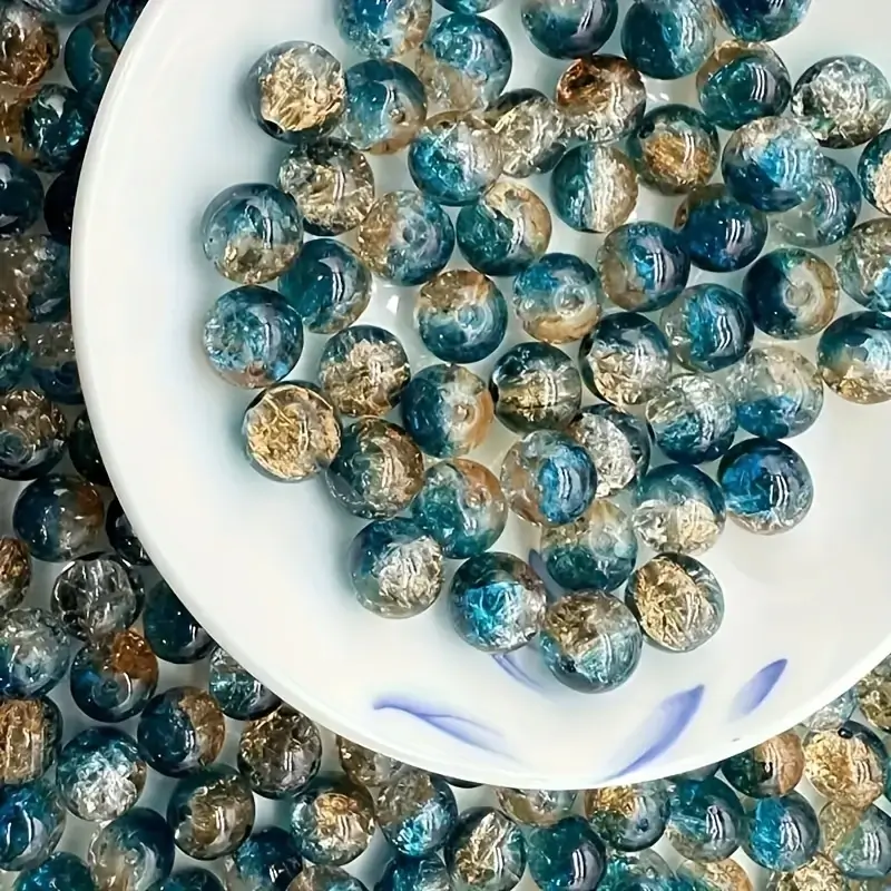 100pcs Explosion Blue Glass Beads Wholesale for DIY Handmade 2 1