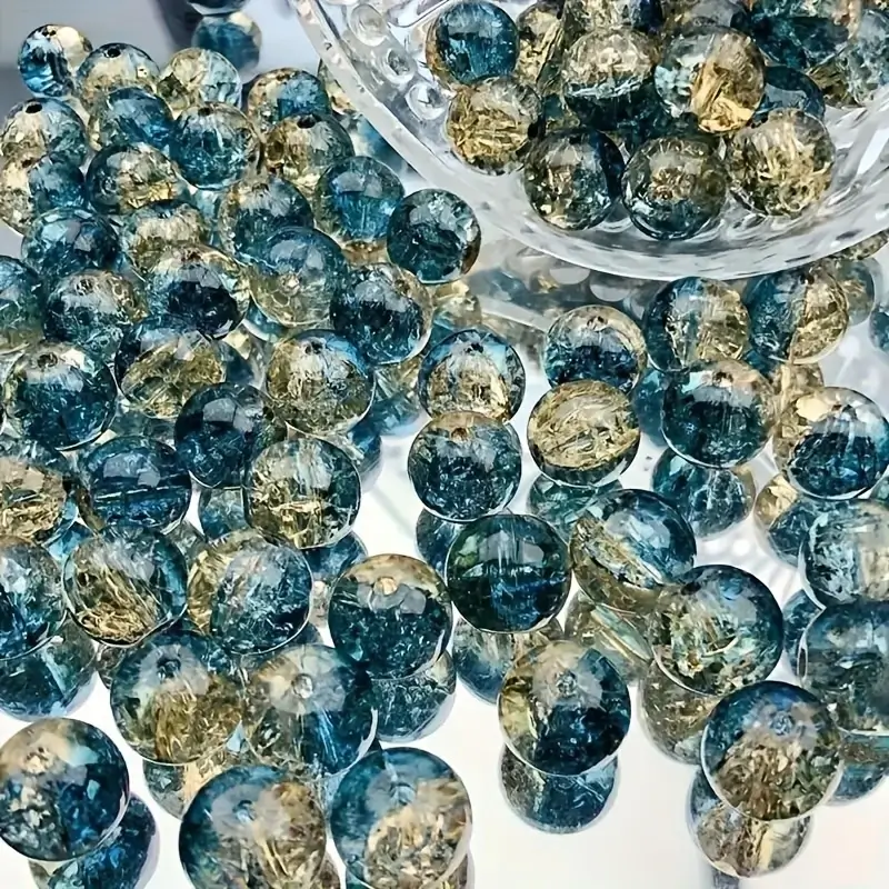100pcs Explosion Blue Glass Beads Wholesale for DIY Handmade (4)