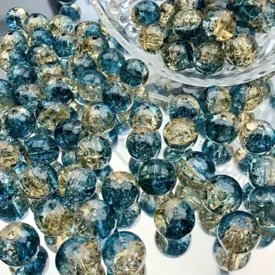 100pcs Explosion Blue Glass Beads Wholesale for DIY Handmade 5