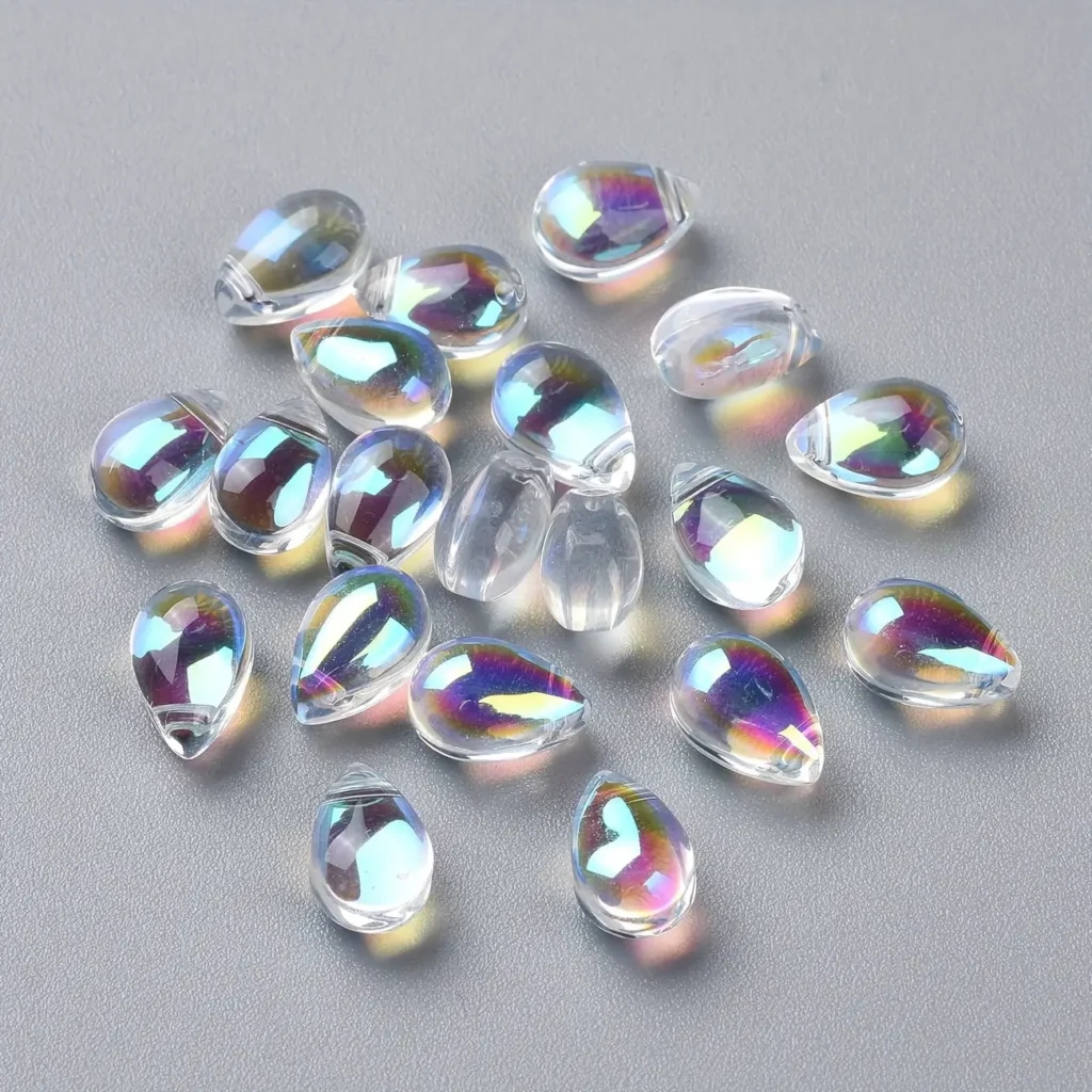 200pcs Teardrop Shaped Glass Beads for Jewelry Making Assorted Colors Beads 1