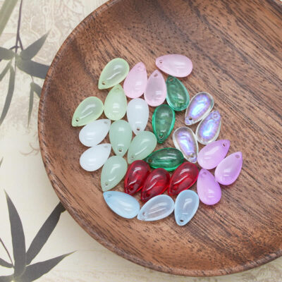 200pcs Teardrop Shaped Glass Beads for Jewelry Making Assorted Colors Beads 1