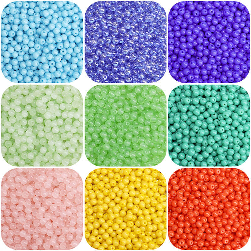 300pcs Round 4mm Glass Beads Wholesale For DIY Solid Color  (6)