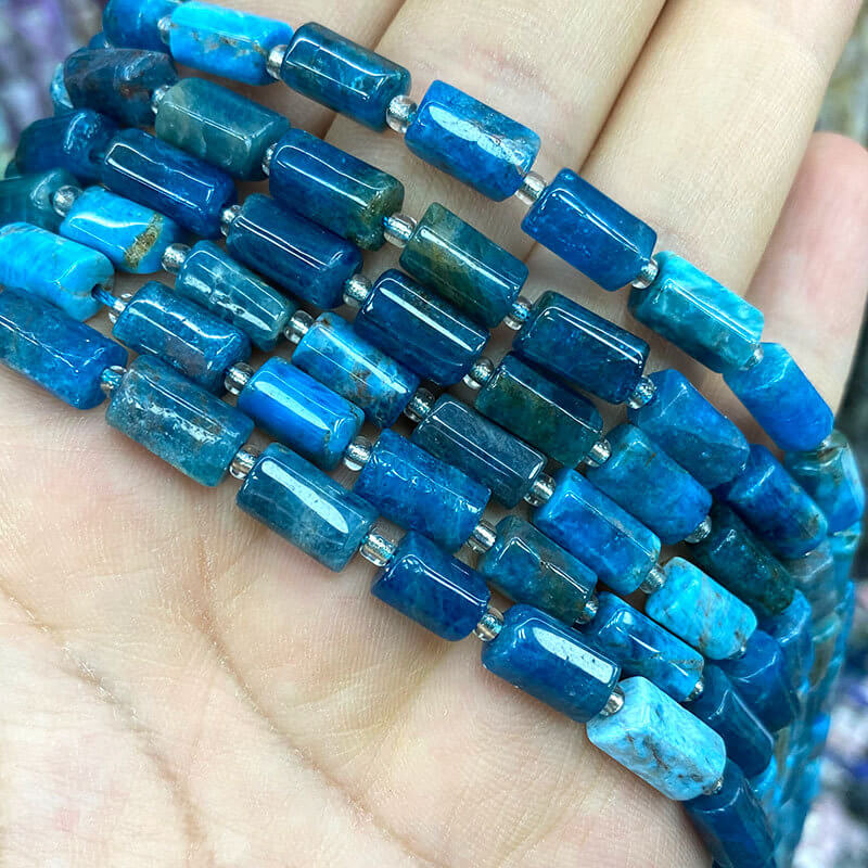 812mm Blue Apatite Column Beads Wholesale  (1)