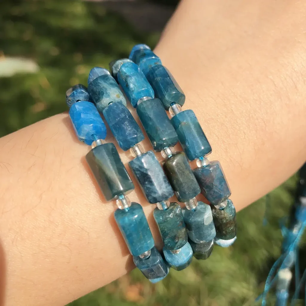 812mm Blue Apatite Column Beads Wholesale 2