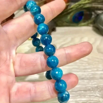 8MM Blue Apatite Crystal Bracelet​ Beads Wholesale 5