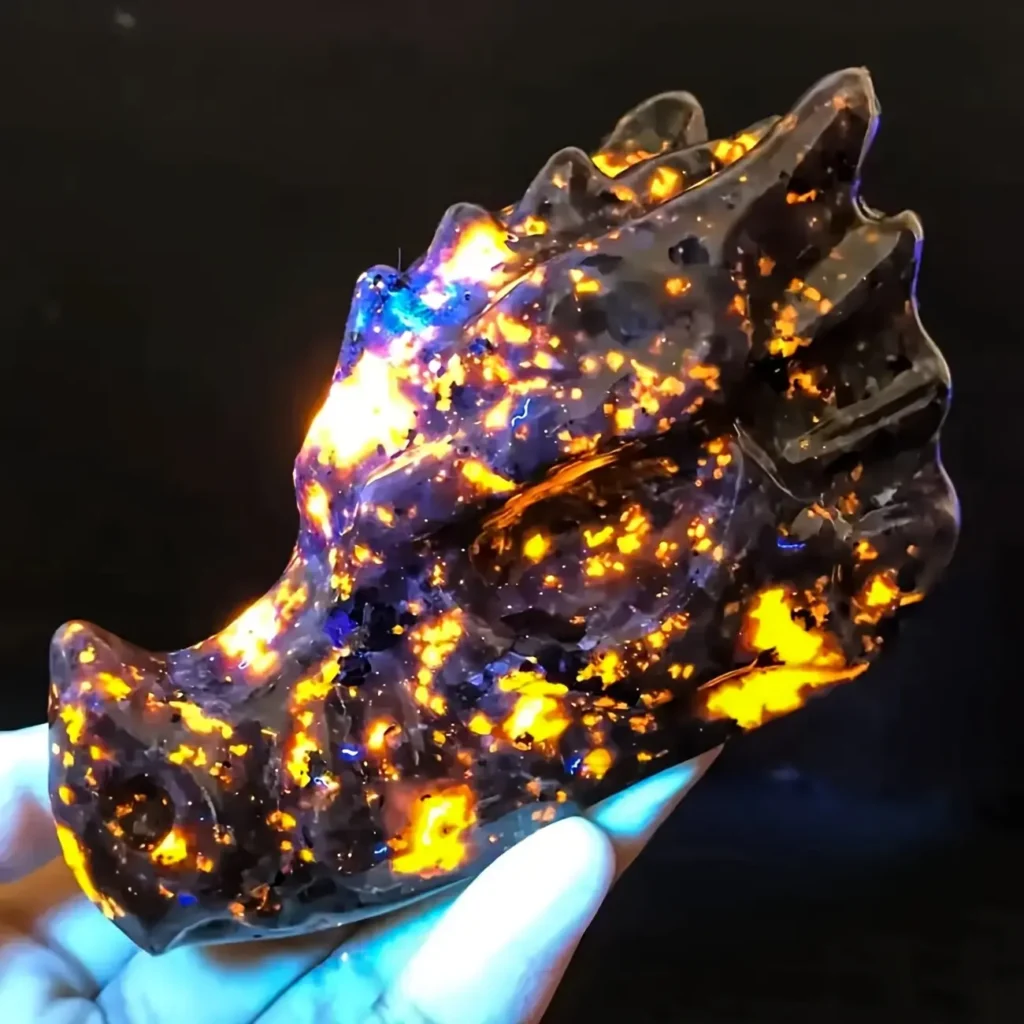 Carved Yooperlite Dragon Head for Decor Wholesale 2