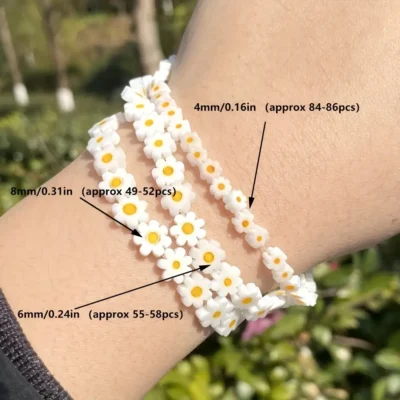 Daisy Flower Glass Beads Flat Spacer Loose Beads for Jewelry Making 5
