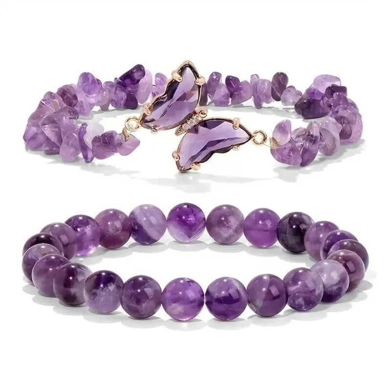 2pcs Butterfly Natural Crystal Bracelet for Girls Wholesale (6)
