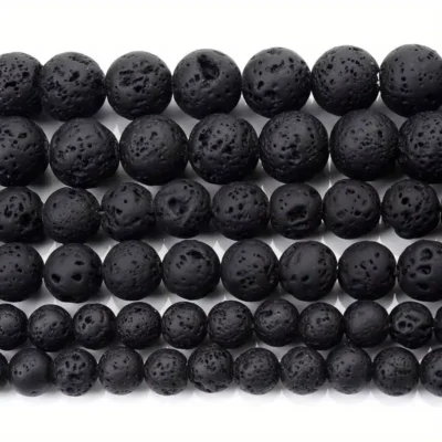 4 12mm 5A Natural Round Lava Stone Beads Wholesale 8