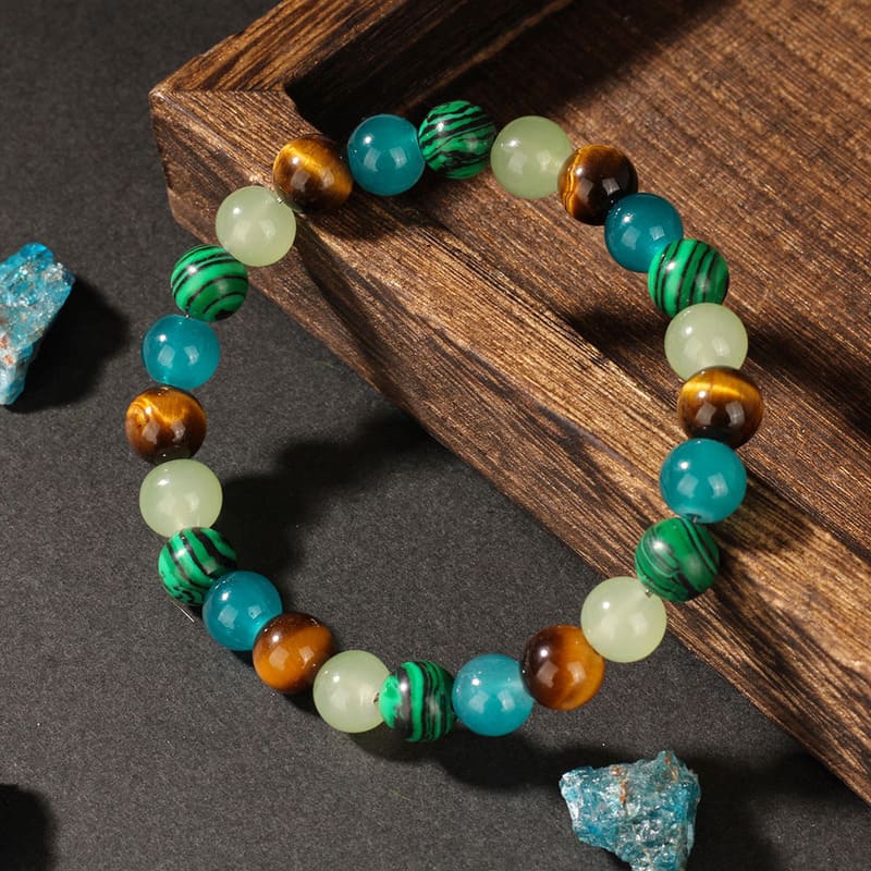 8mm Aventurine Tiger Eye Round Crystal Bracelet for Rich (4)