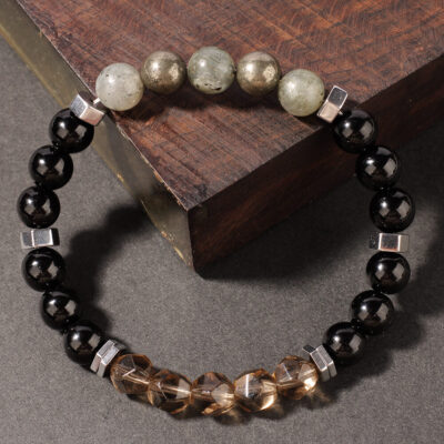 Empath Protection Faceted Smoky Quartz Bracelets for Men (2)