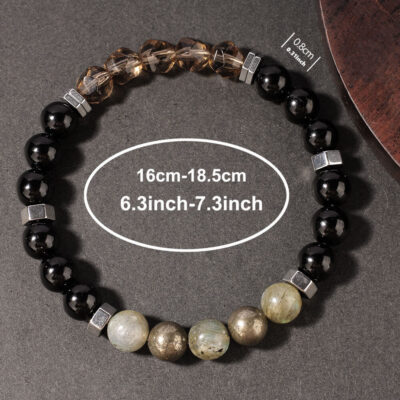 Empath Protection Faceted Smoky Quartz Bracelets for Men 3