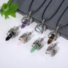 Natural Obsidian Crystal Dragon Necklace show