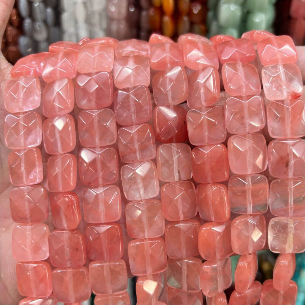 12mm Faced Square Beads for Jewelry Making - Imagen 21