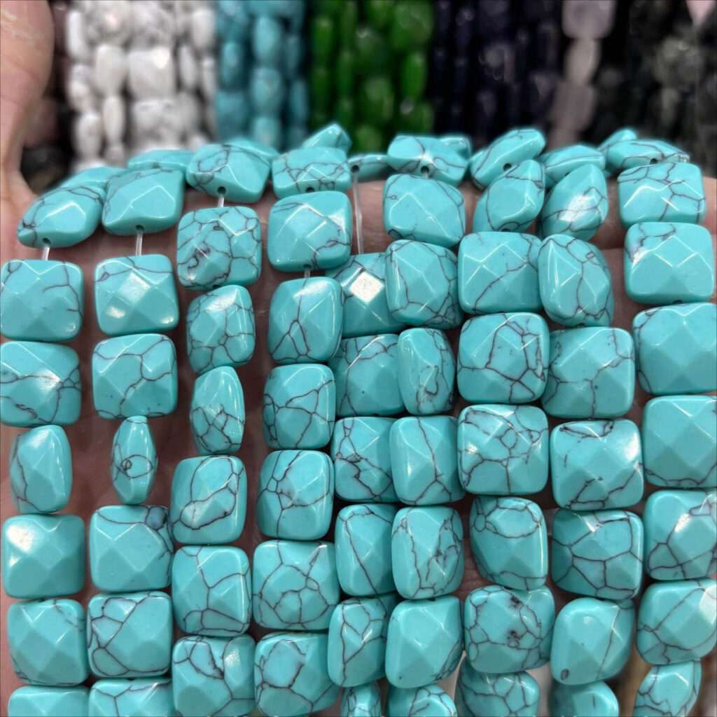12mm Faced Square Beads for Jewelry Making - Imagen 15