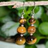 1Pair Handmade Natural Tiger Eye Bead Earrings Wholesale  (3)