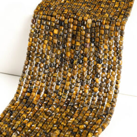 34mm Square Cubic Faceted Tiger Eye Beads Wholesale show
