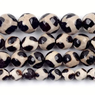 6-10mm Faceted Gemstone Dzi Beads Wholesale