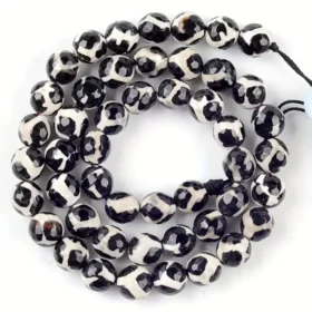 6 10mm Faceted Gemstone Dzi Beads Wholesale 4