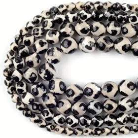 6-10mm Faceted Gemstone Dzi Beads Wholesale show