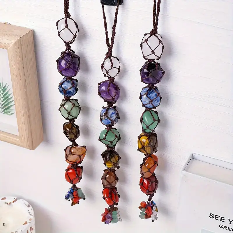 7 Chakra Tumble Stone Pendant Hanging Jewlery for Fengshui (3)