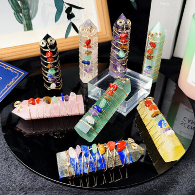 7 Color Chips Crystal Tower Hexagonal Columns Wholesale (2)