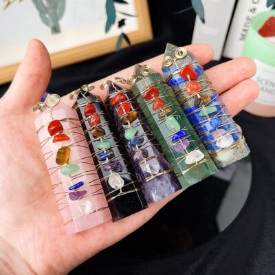 7 Color Chips Crystal Tower Hexagonal Columns Wholesale 4