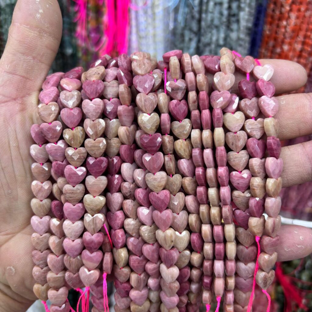 8mm Heart Gemstone Beads Wholesale Faceted Beads - Image 4