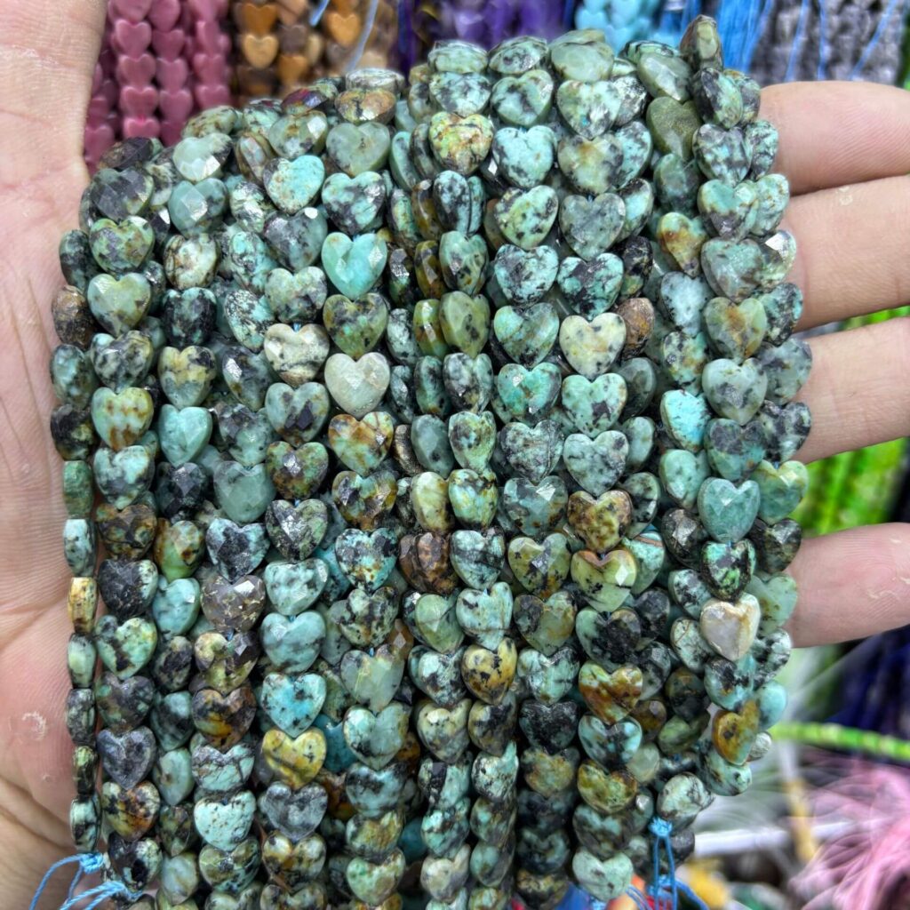 8mm Heart Gemstone Beads Wholesale Faceted Beads African Agate
