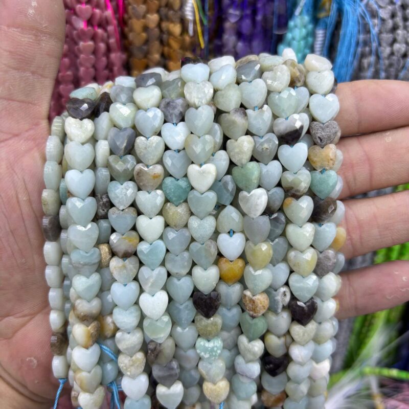 8mm Heart Gemstone Beads Wholesale Faceted Beads 8