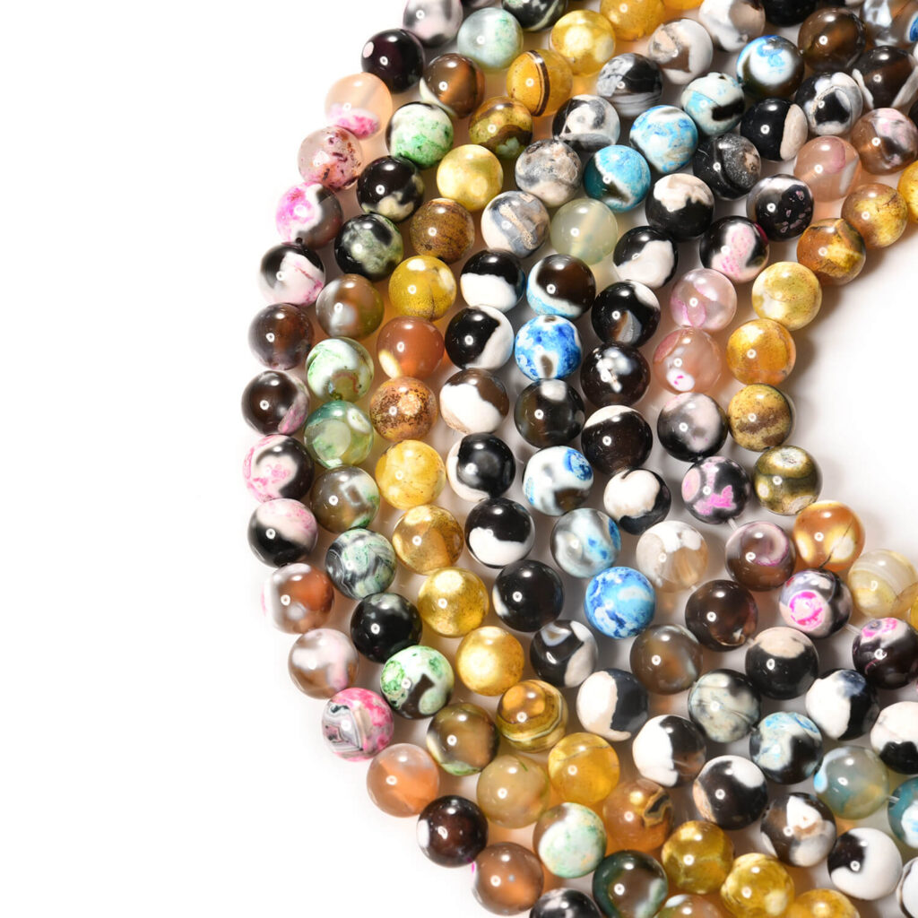 8mm Natural Fire Agate Beads Wholesale - obrazek 4