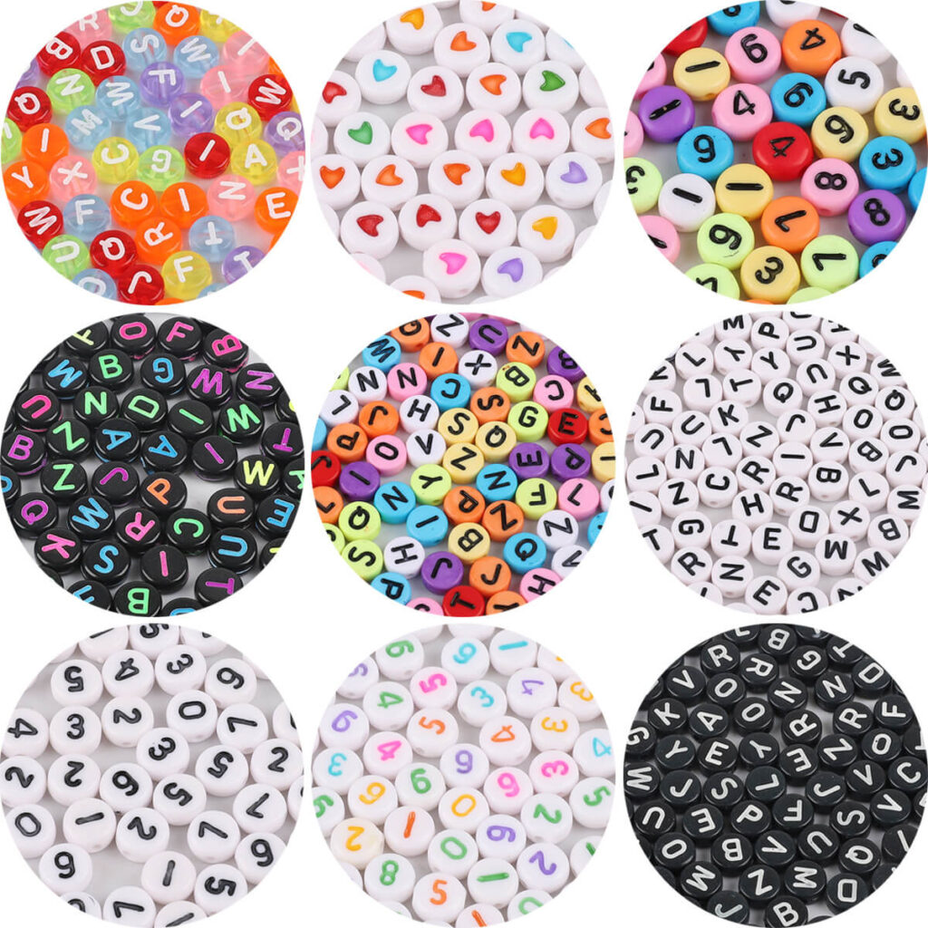 100Pcs Acrylic Number Beads Alphabet Beads Wholesale